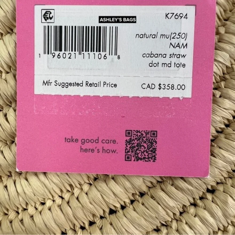 Kate Spade Sunkiss Cabana Straw Medium Tote - Picture 9 of 11